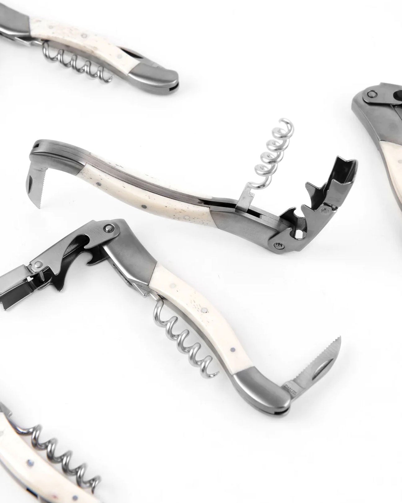 9 CHRISTOPHER Corkscrew with Leather Sleeve in Bone available at Lahn.shop