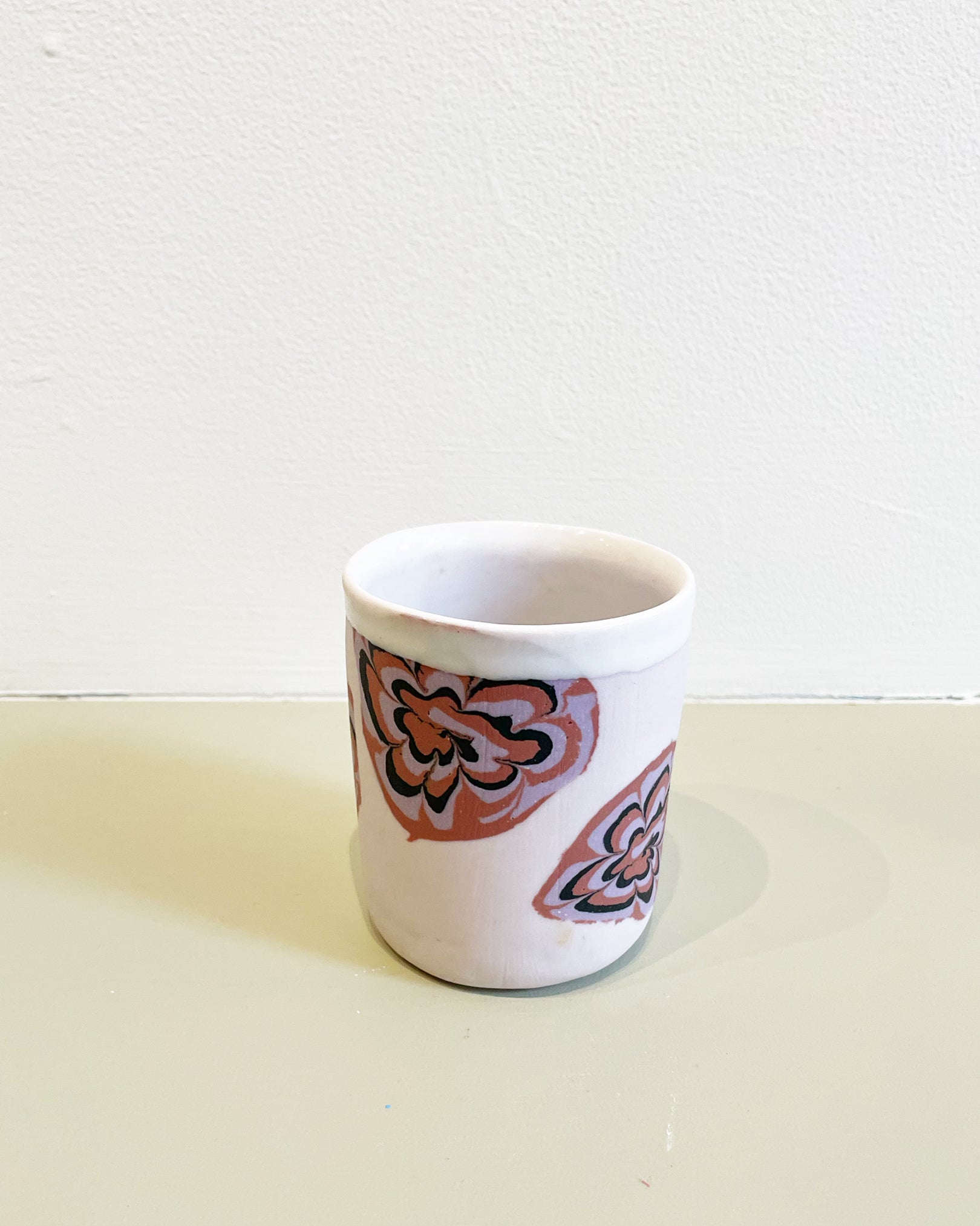 CERAMICISM Graphic Carnation Tumbler in Lilac available at Lahn.shop