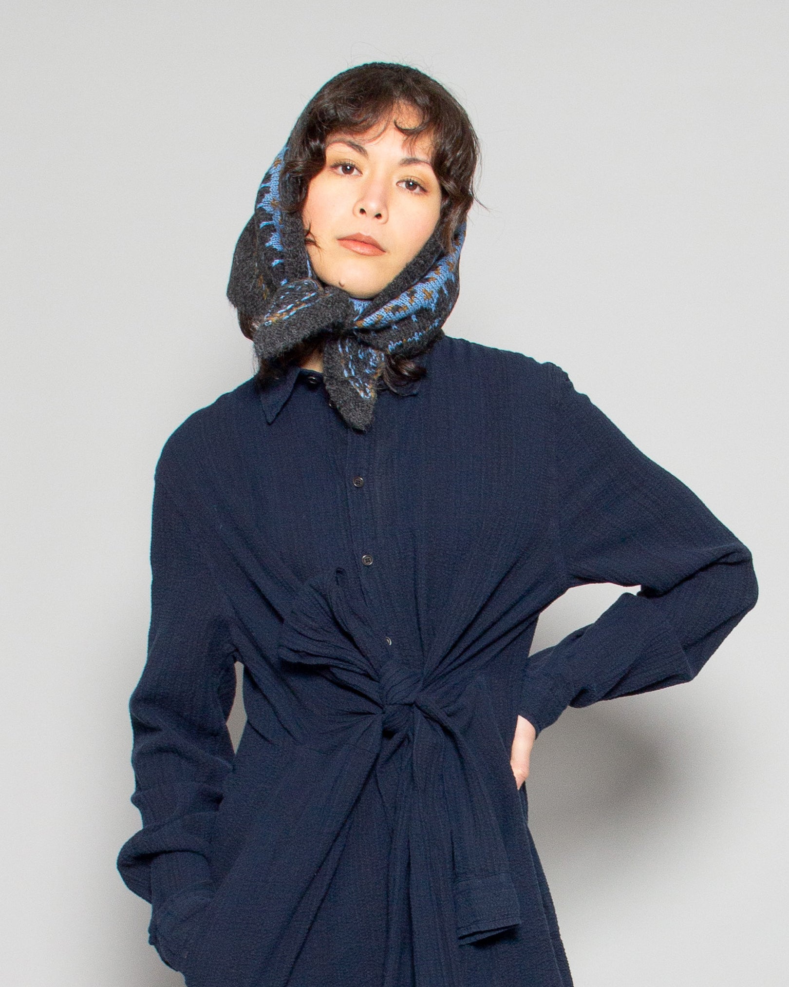 RACHEL COMEY Vetta Scarf in Charcoal available at Lahn.shop