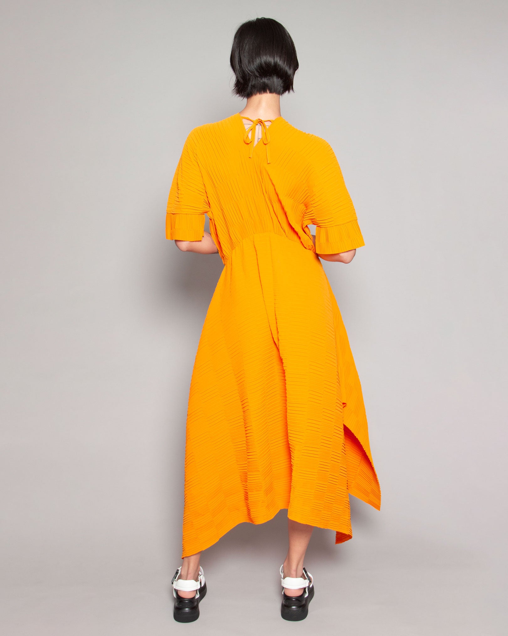HENRIK VIBSKOV Cami Plisse Dress in Dark Cheddar available at Lahn.shop