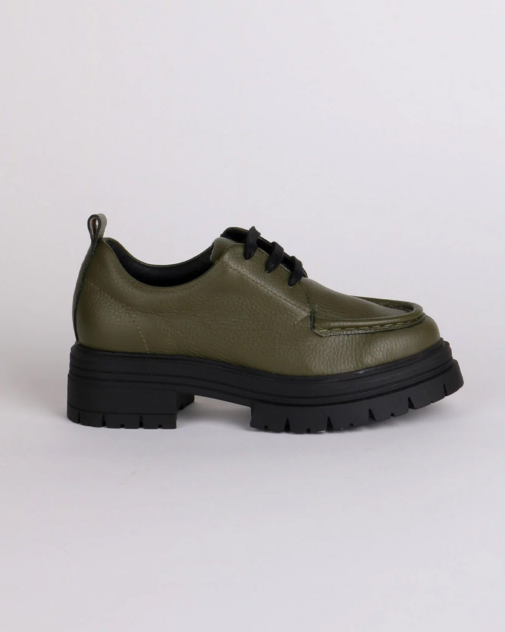 INTENTIONALLY BLANK Barbar Lug Sole Oxford in Hunter available at Lahn.shop