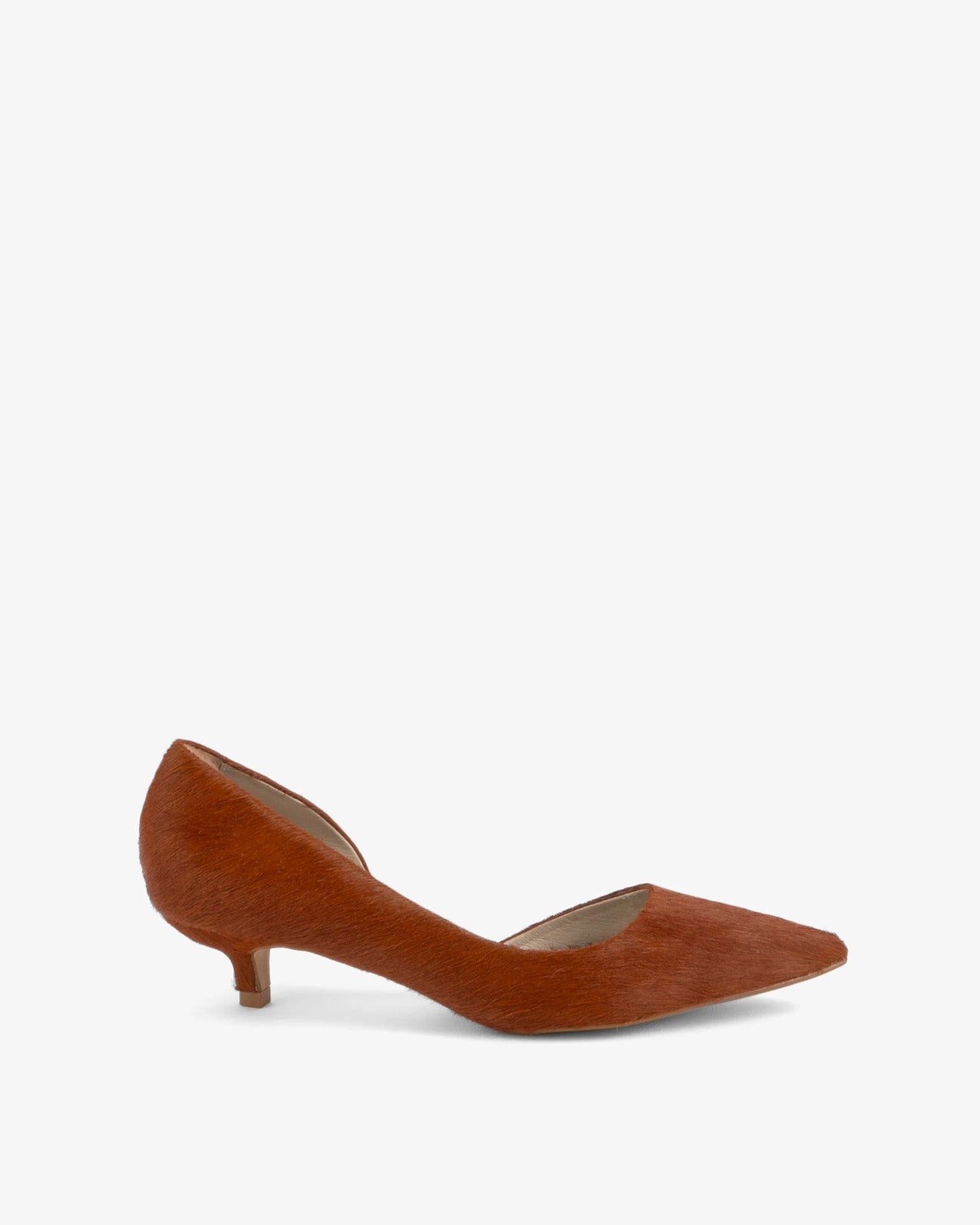 INTENTIONALLY BLANK Costa Cowhide Kitten Heel in Chestnut