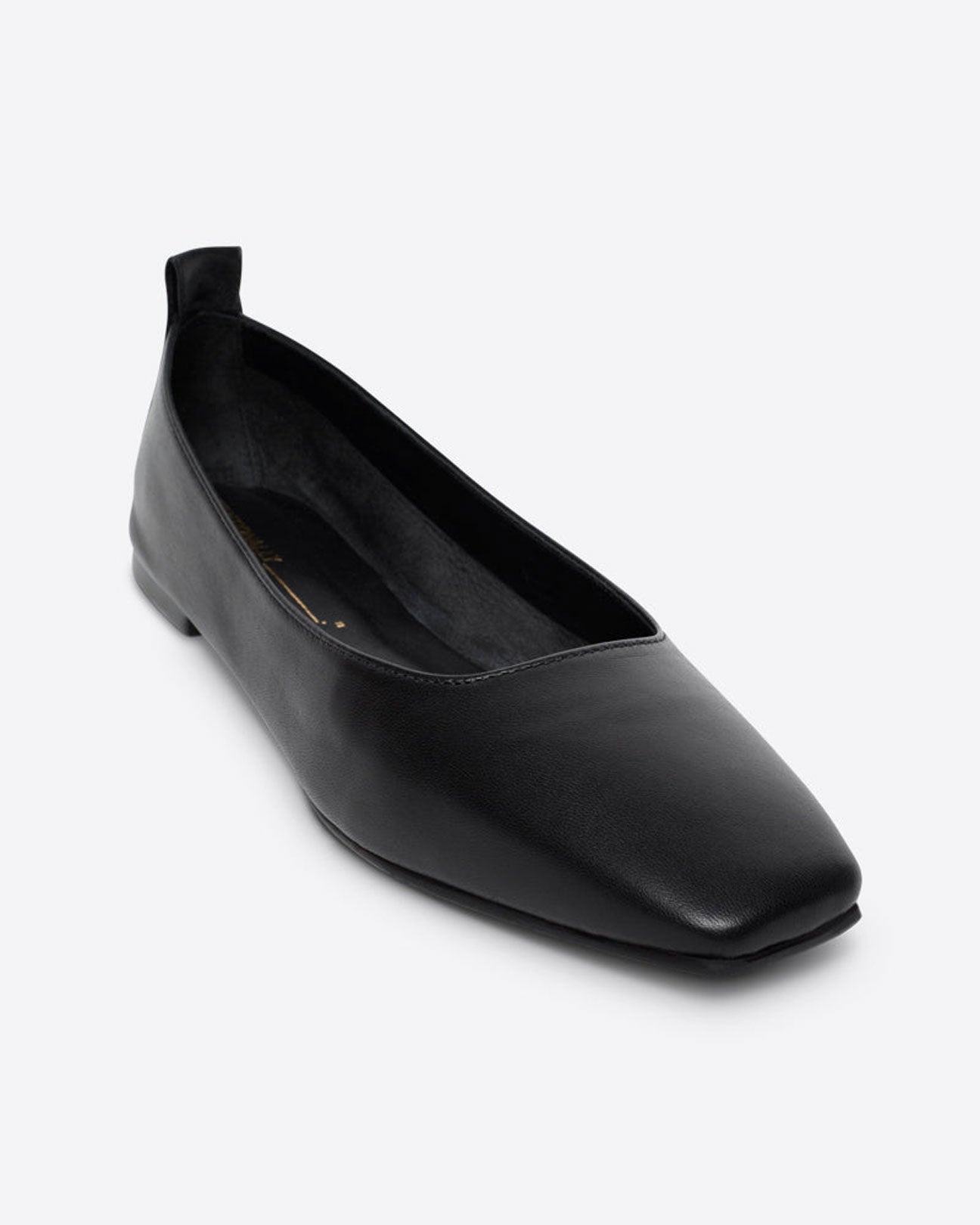 INTENTIONALLY BLANK Image Natural Sole Flat in Black available at Lahn.shop