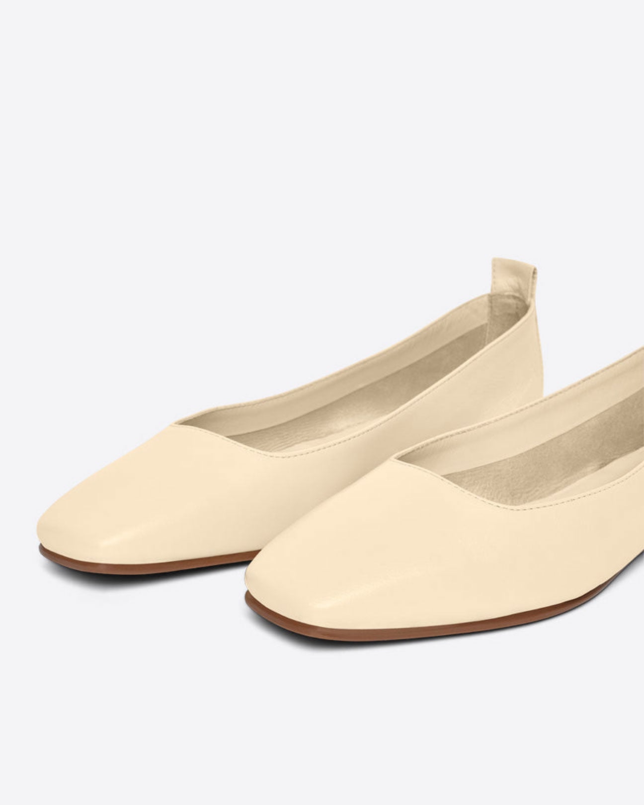 INTENTIONALLY BLANK Image Natural Sole Flat in Eggnog available at Lahn.shop