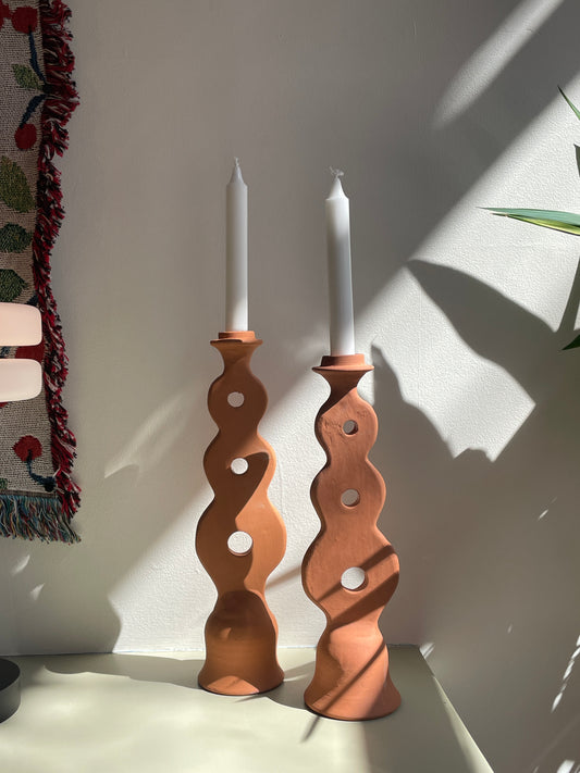 9 CHRISTOPHER Earthenware Candle Holder in Double Helix available at Lahn.shop