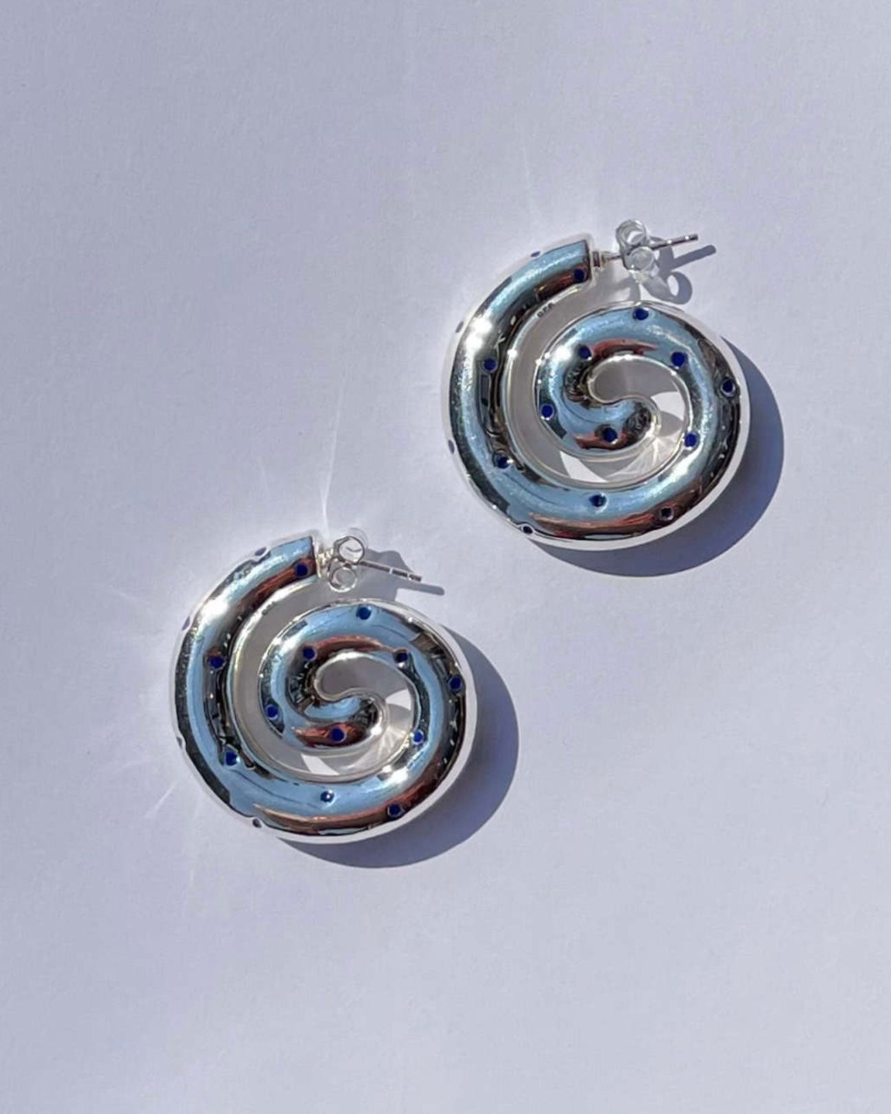 NOMIA Puffy Spiral Hoop Earrings with Enamel