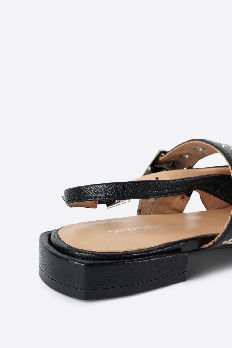 INTENTIONALLY BLANK Pearl Slingback Ballet Flat in Black available at Lahn.shop