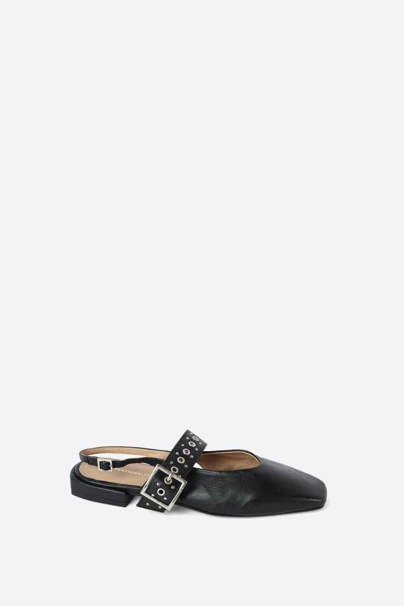 INTENTIONALLY BLANK Pearl Slingback Ballet Flat in Black available at Lahn.shop