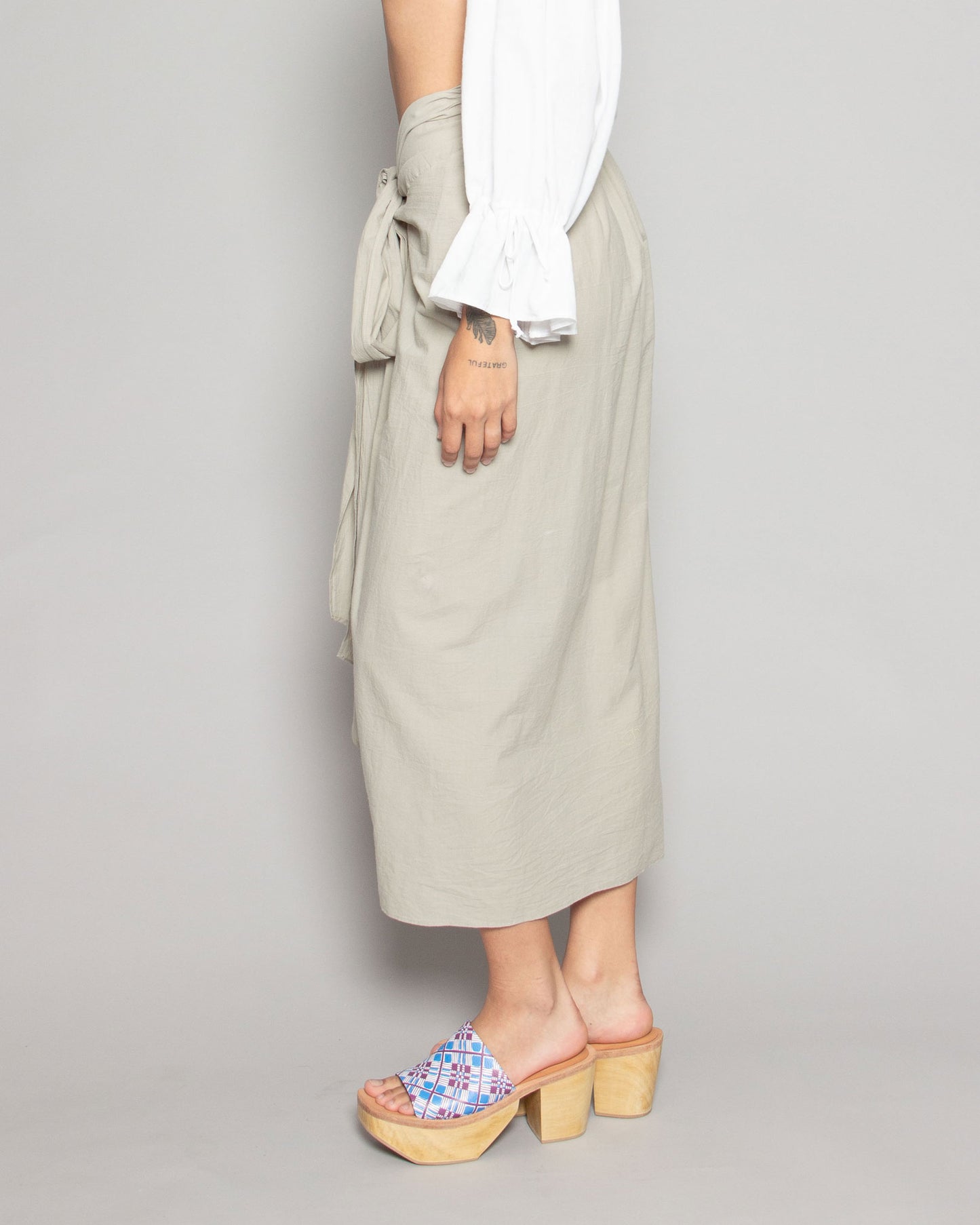 PERSONS Kennedy Sarong Skirt in Thyme