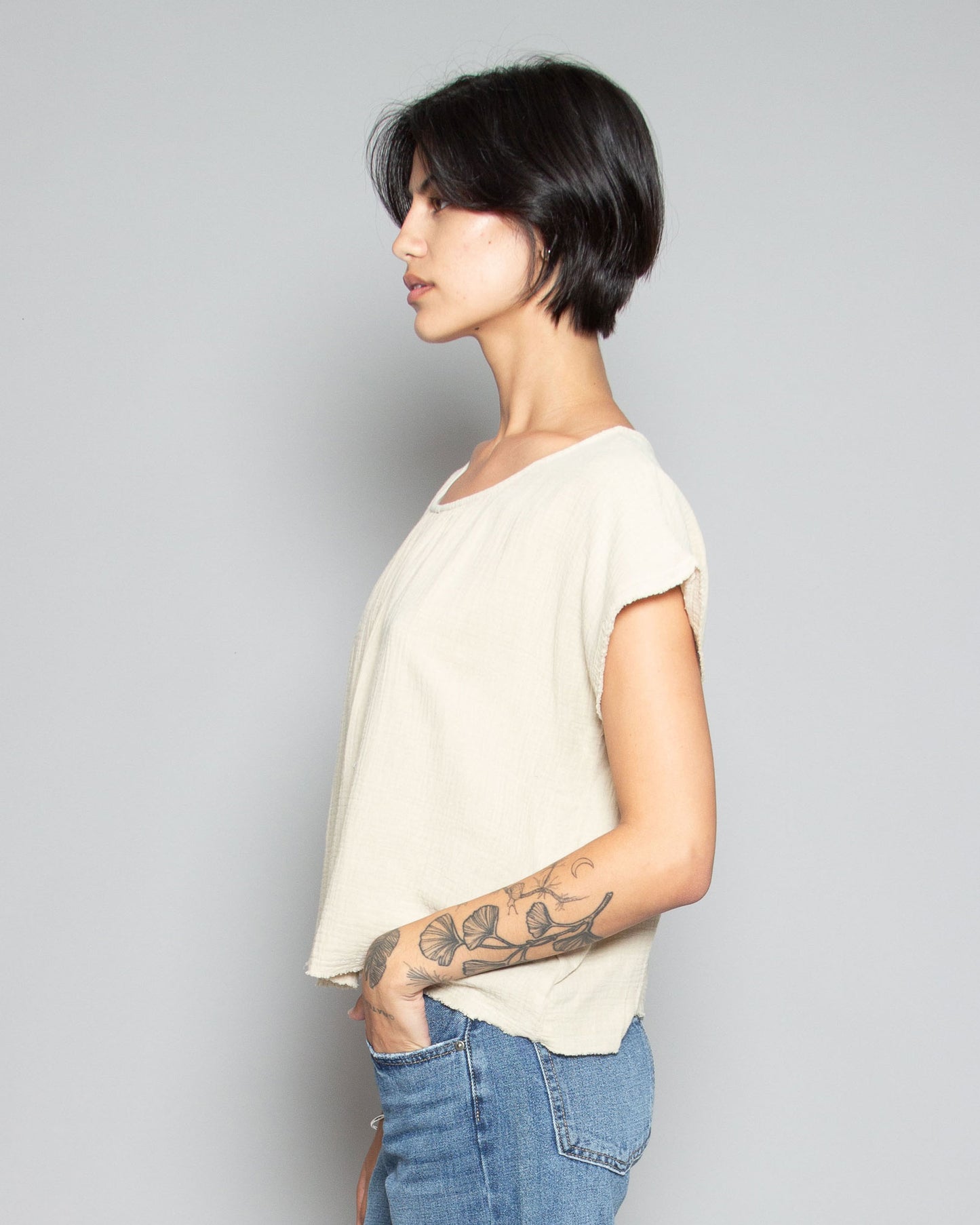 PERSONS Odessa Top in Parchment available at Lahn.shop