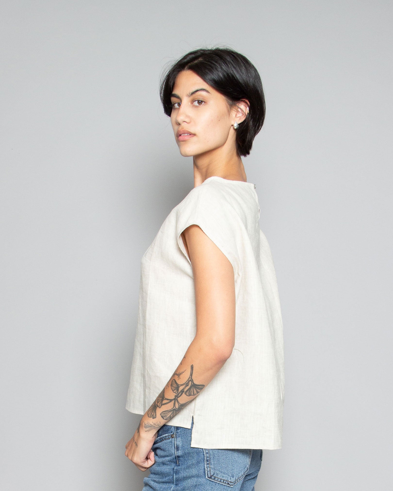 PERSONS Penelope Shell Tank in Greige available at Lahn.shop