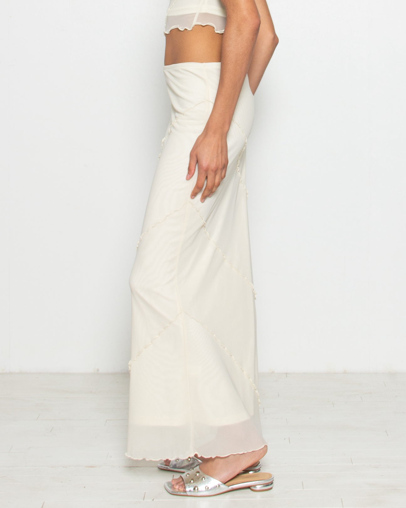 PERSONS Regina Mesh Maxi in Cream available at Lahn.shop