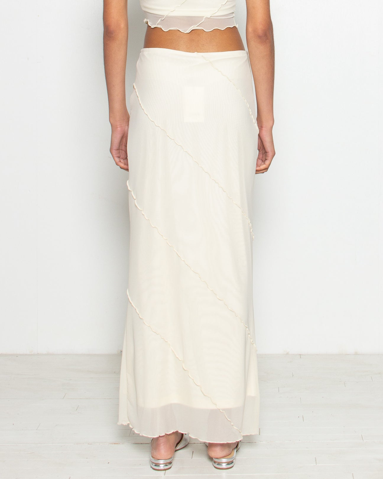 PERSONS Regina Mesh Maxi in Cream available at Lahn.shop