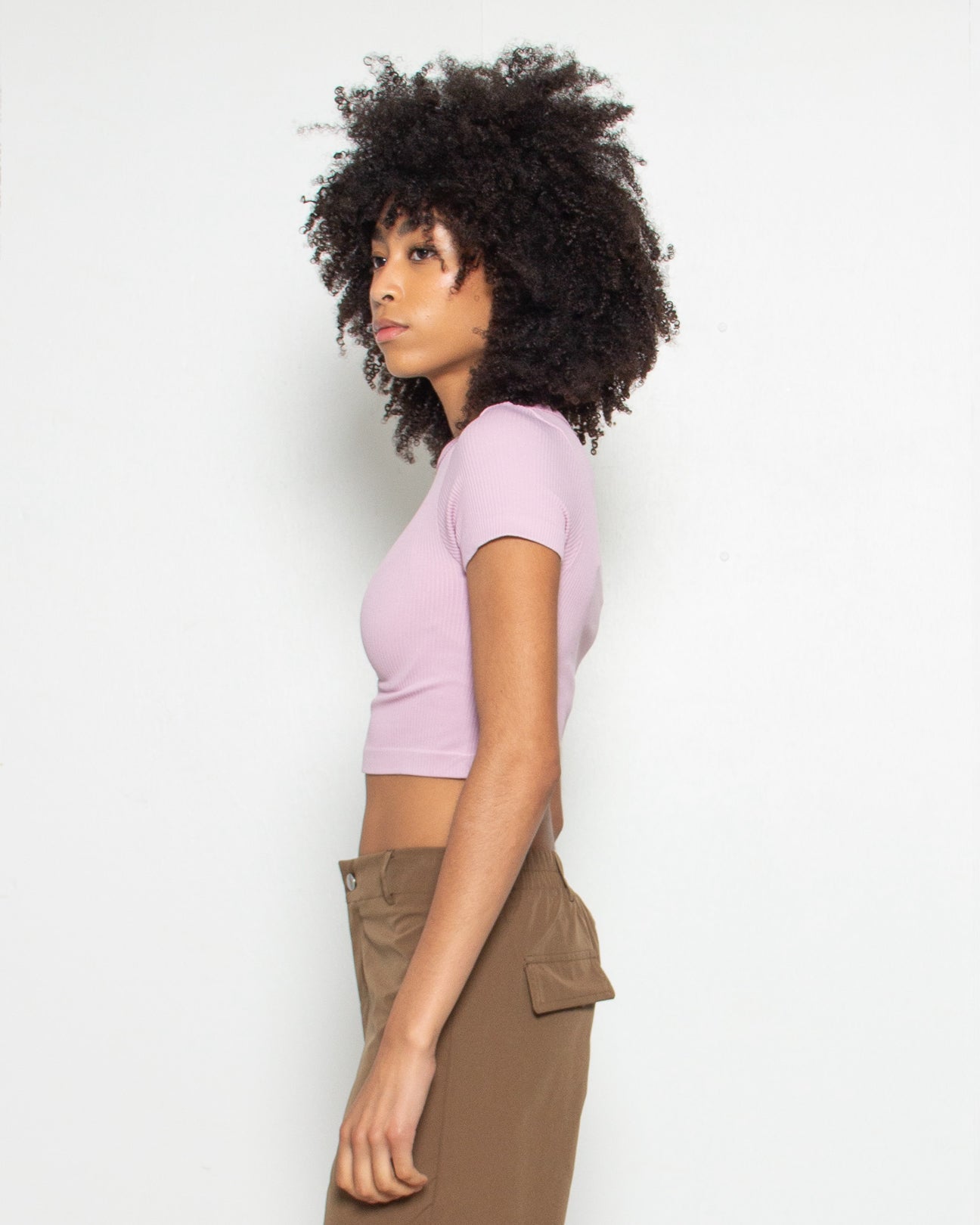 PERSONS Yara Seamless Baby Tee in Lilac