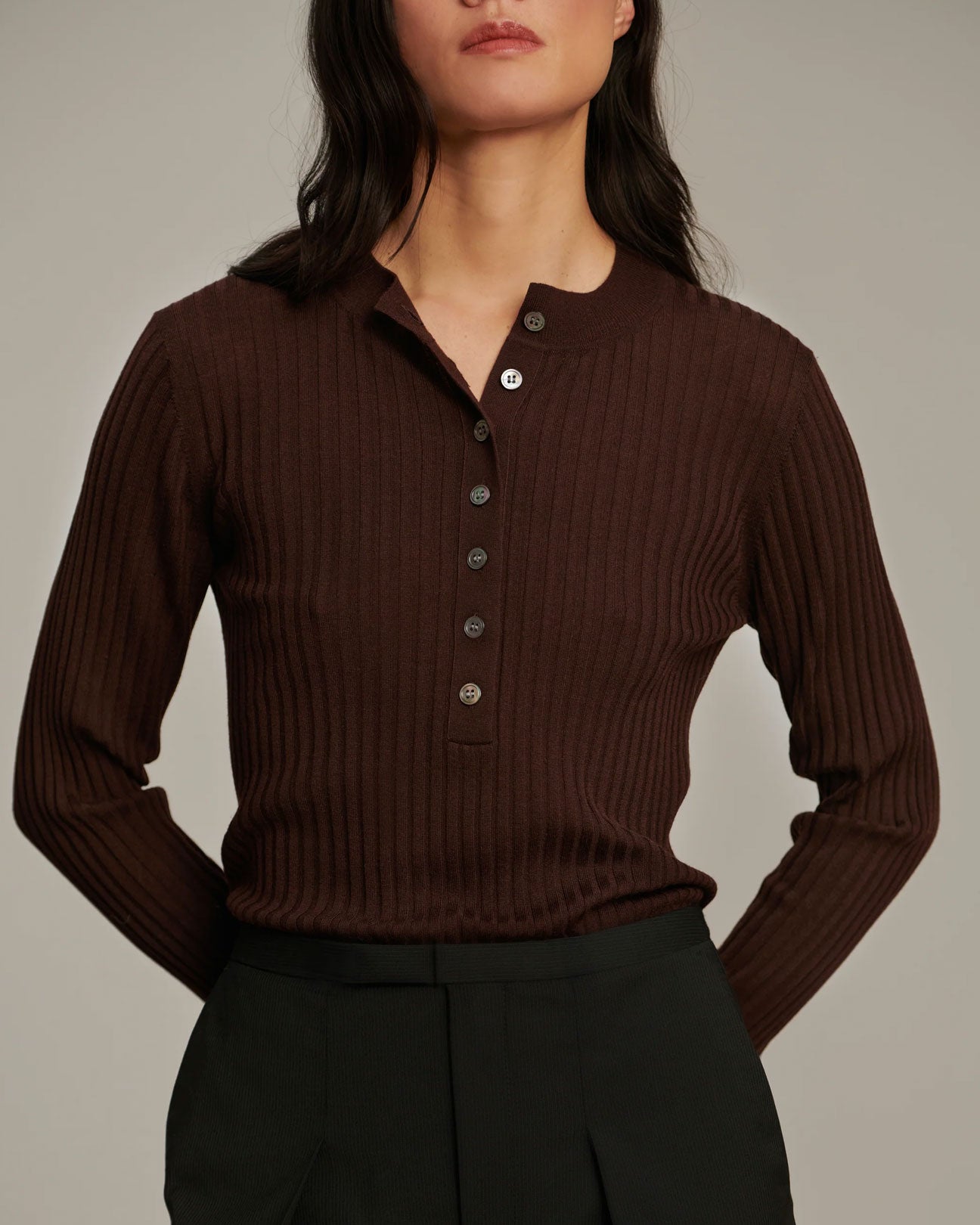 SOEUR Buffalo Pullover Jumper in Chocolat