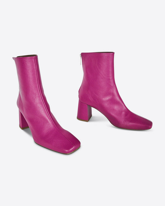 INTENTIONALLY BLANK Tabatha Leather Boots in Flamingo available at Lahn.shop