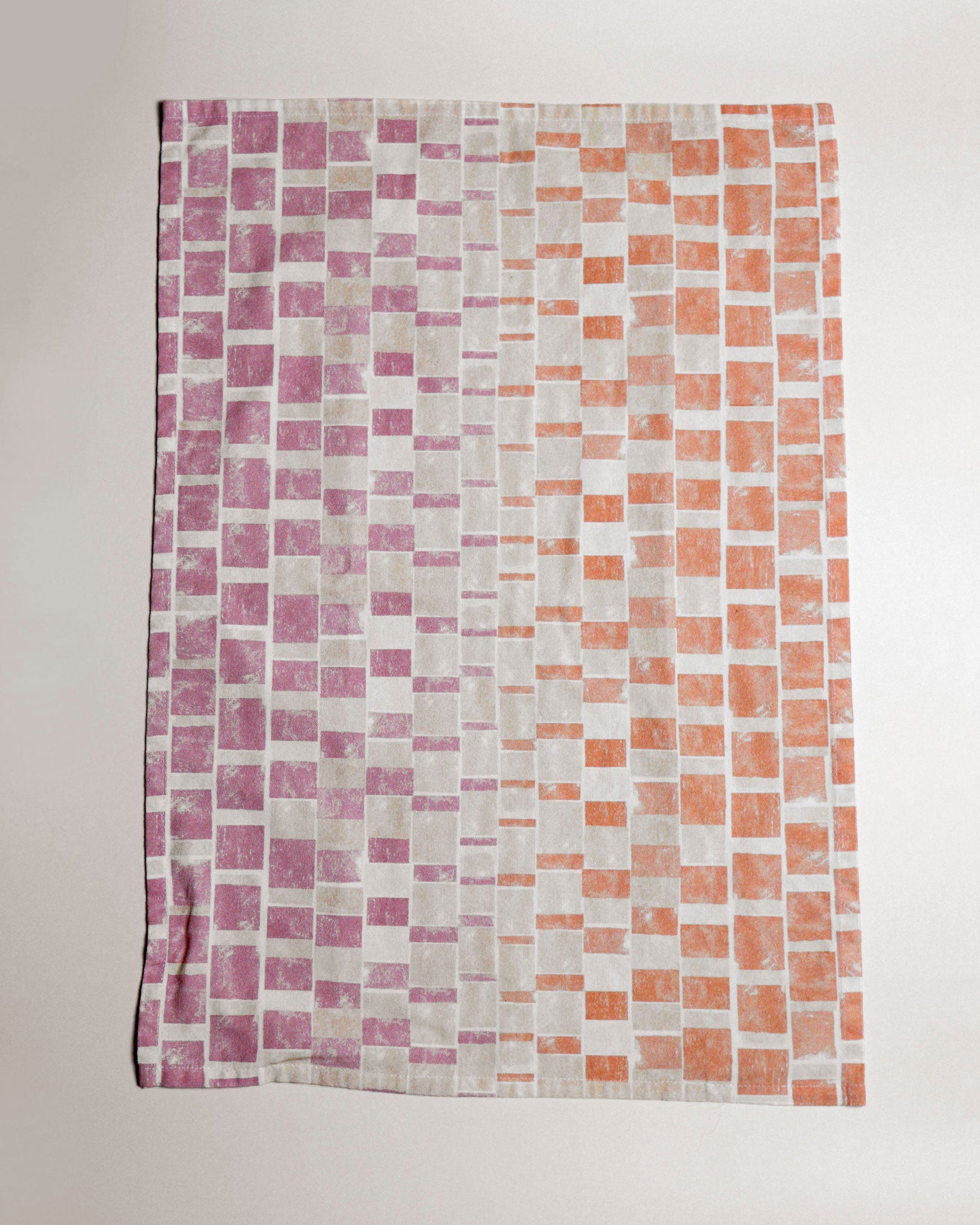 SUPRA ENDURA Tea Towel in Pink Block Print available at Lahn.shop