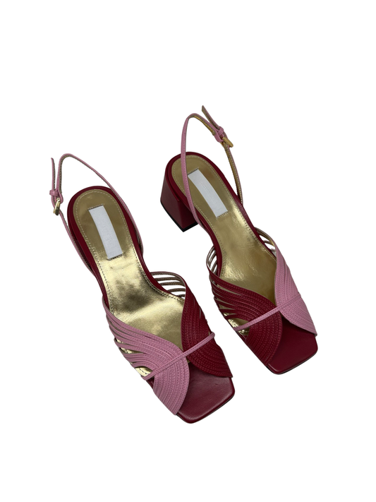 SUZANNE RAE Bitone 70s Slingback in Pink/Red