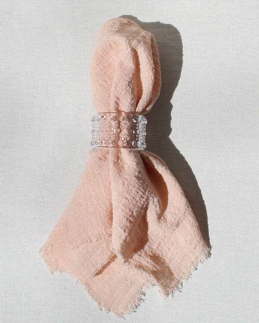 9 CHRISTOPHER Washed Linen Napkin in Peach available at Lahn.shop