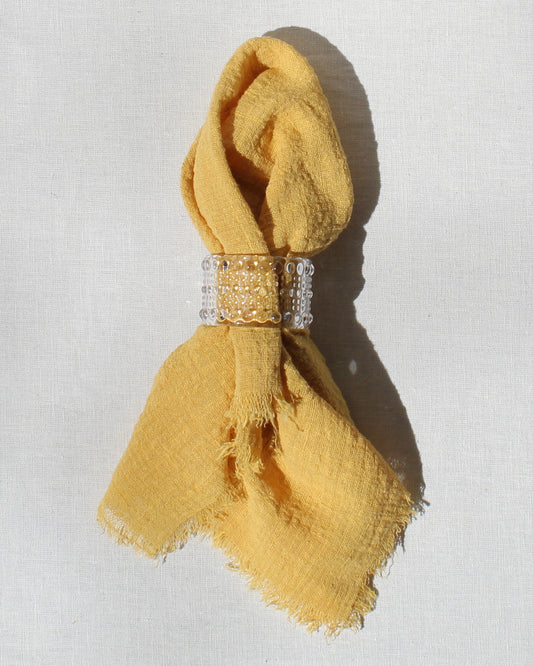 9 CHRISTOPHER Washed Linen Napkin in Mustard available at Lahn.shop