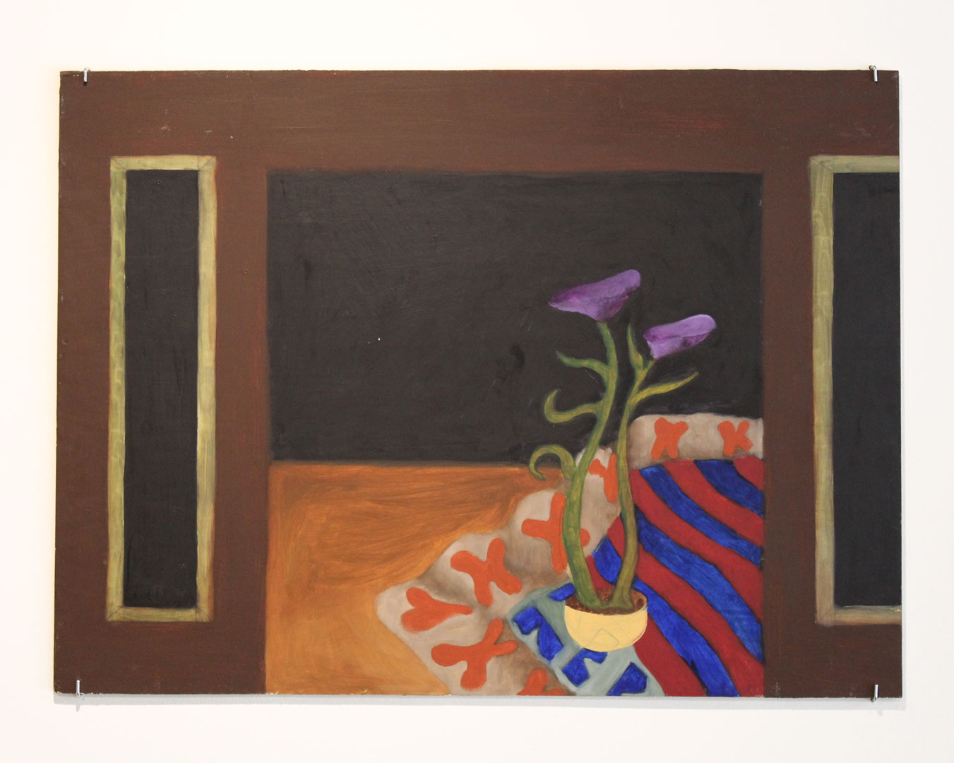 LAHN Alphonse Painting, Untitled 3 - Yellow Pot with Purple Flowers available at Lahn.shop