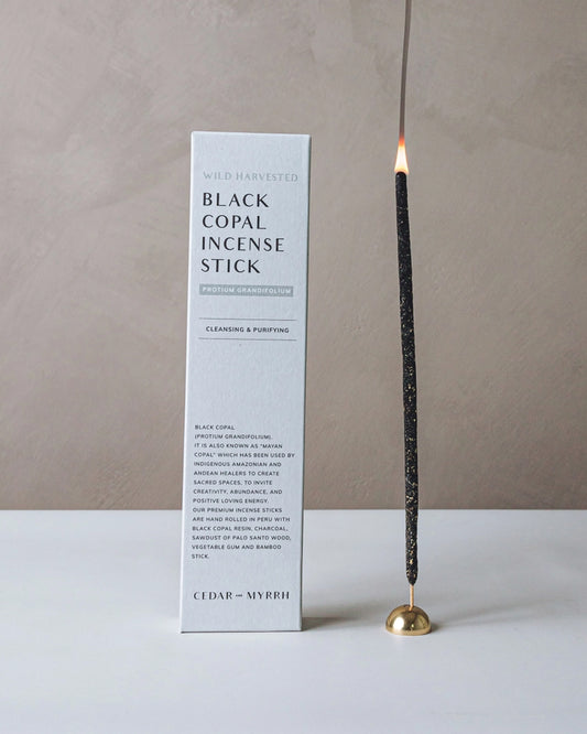 CEDAR AND MYRRH Black Copal Incense Sticks available at Lahn.shop