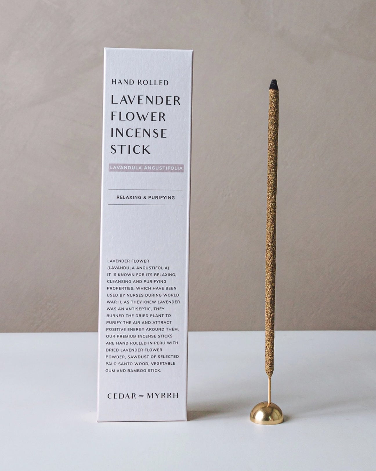 CEDAR AND MYRRH Lavender Flower Incense Sticks