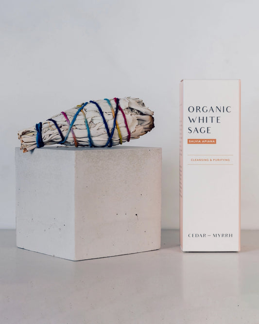 CEDAR AND MYRRH Organic White Sage available at Lahn.shop