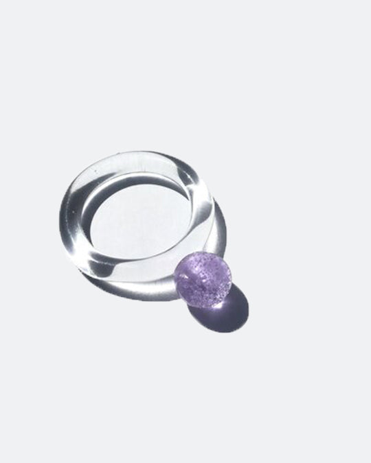 JANE D'ARENSBOURG Glass Dot Ring in Lilac available at Lahn.shop