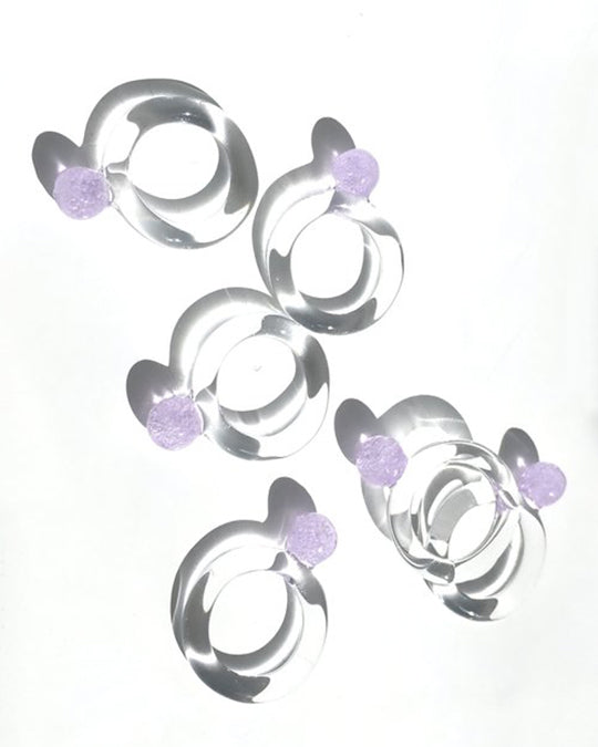 JANE D'ARENSBOURG Glass Dot Ring in Lilac available at Lahn.shop