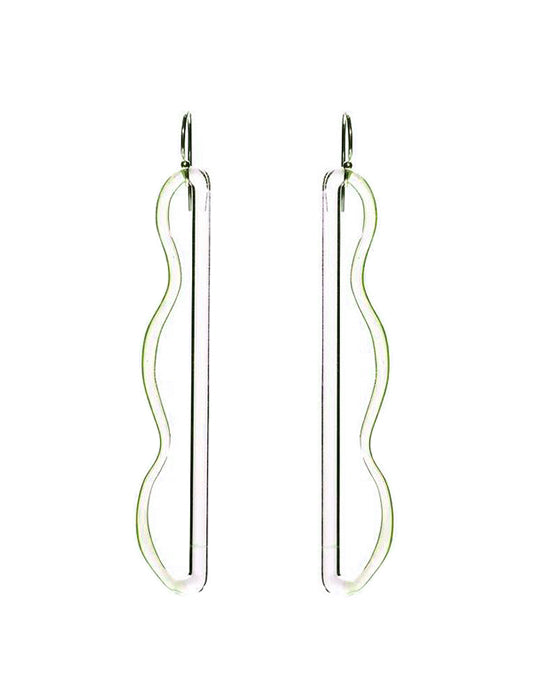 JANE D'ARENSBOURG Wave Earrings in Lime