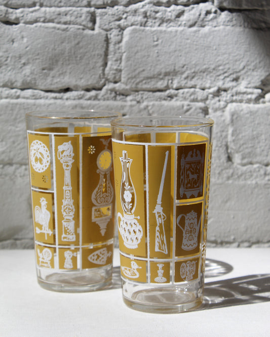 Vintage Golden Western Glasses set of 2 available at Lahn.shop