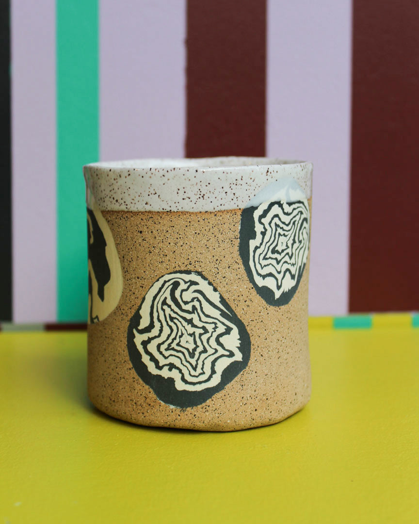 CERAMICISM X LAHN Large Ceramic Cup in Black and White available at Lahn.shop