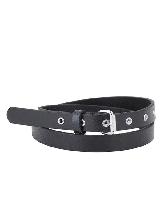 MW Skinny Leather Belt in Black