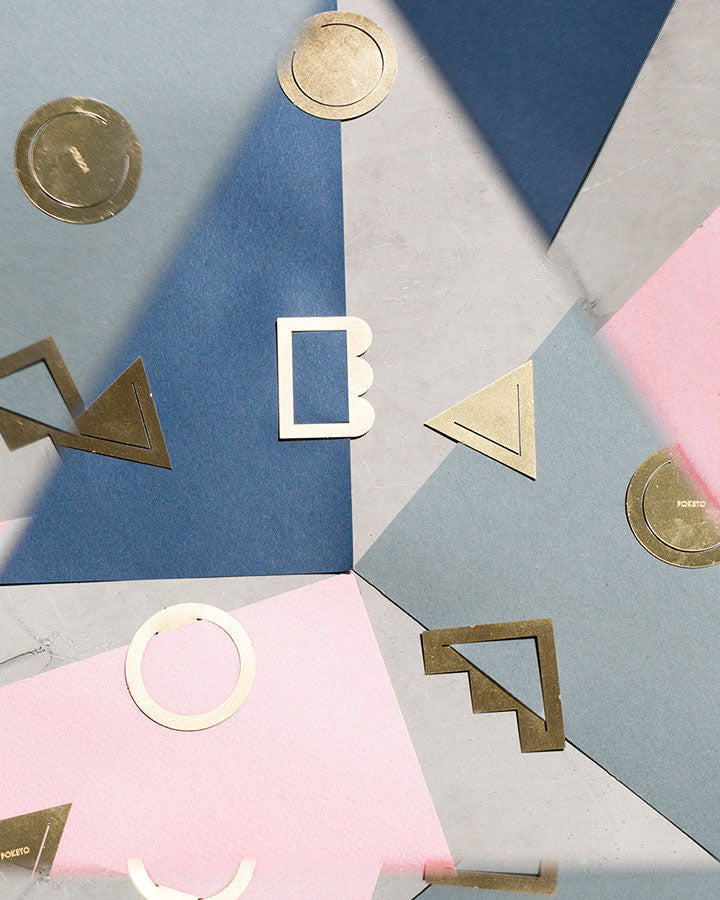 POKETO Brass Page Markers Set of 8 in Geometric available at Lahn.shop