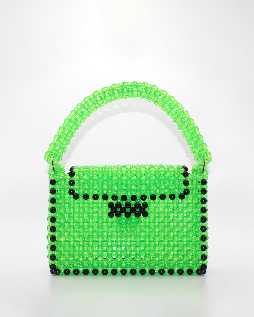 SUSANNA CHOW Elsa City Bag in Lime available at Lahn.shop
