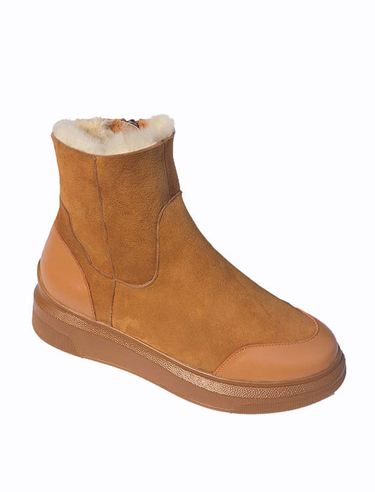 SUZANNE RAE Sherling Sneaker Boot in Russet