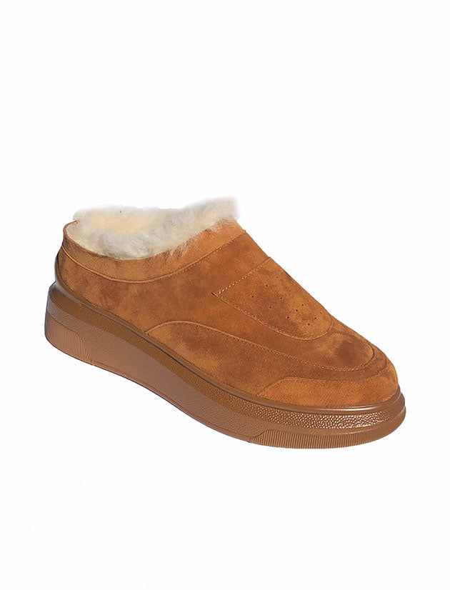 SUZANNE RAE Sherling Clog Sneaker in Russet