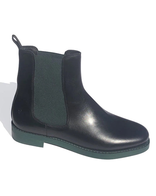 SUZANNE RAE Chelsea Boot in Black/Green