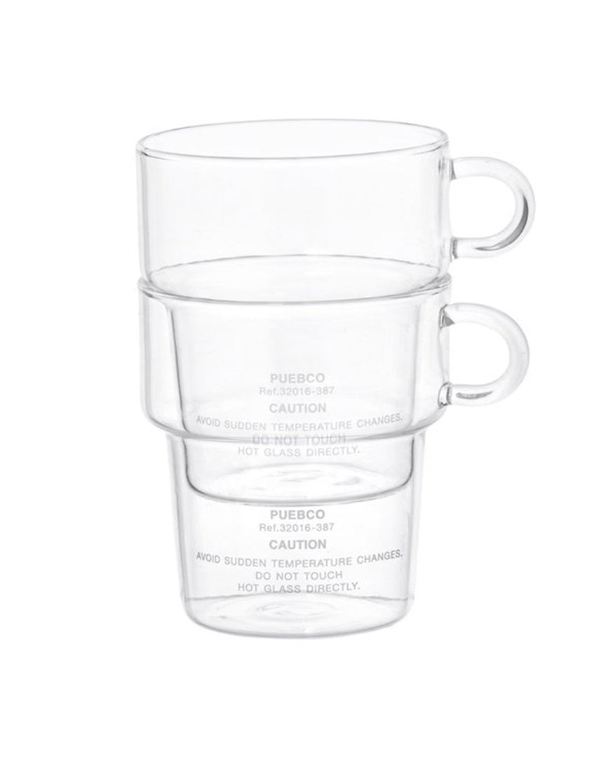 PUEBCO Borosilicate Deep Stacking Glass Mug available at Lahn.shop