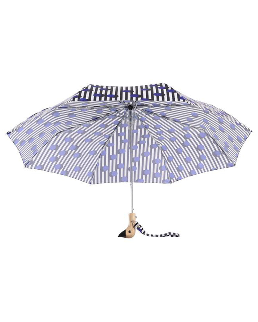 ORIGINAL DUCKHEAD Compact Umbrella in Polkastripe available at Lahn.shop